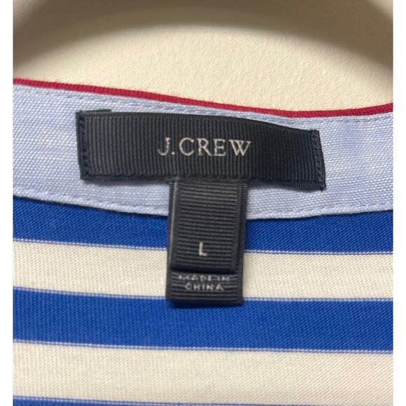 J CREW Sammie Stripe Baltic Maxi Dress, Lace Up Tie Front, Sz L - Picture 8 of 11